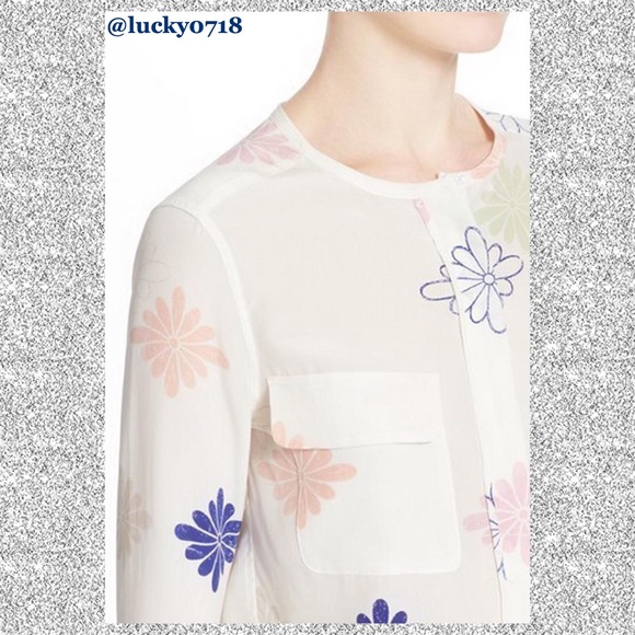 Equipment White Multi Lynn Floral Silk Top Sz S - Picture 2 of 8